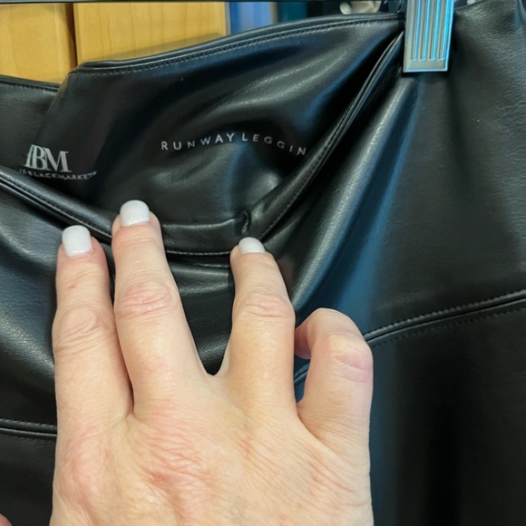 White House Black Market vegan Leather Runway Legging - Picture 4 of 5